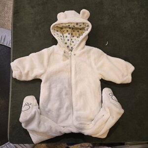 Childrens Place Cream Bear Snow Bunting-size 6-12 Months